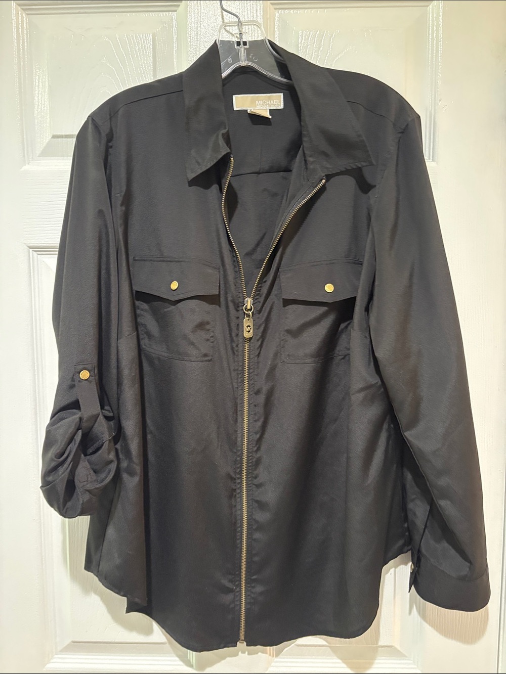 MICHAEL Michael Kors Black Utility Zip-Front Jacket